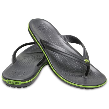 Se Crocs Crocband Flip Unisex Sort/Grøn US M12 (EU 46-47) ved Timarco