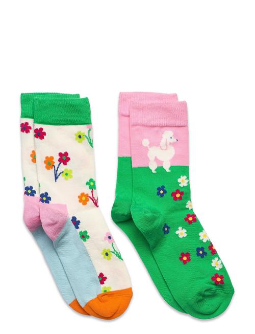 2-Pack Kids Poodle & Flowers Socks Happy Socks Patterned