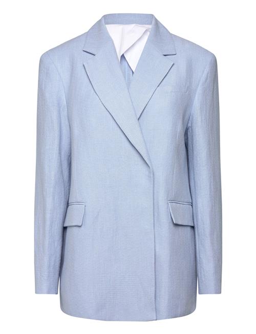 Se House Of Dagmar Classic Linen Blazer House Of Dagmar Blue ved Booztlet