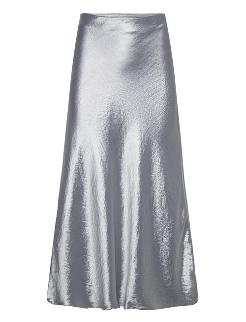 Slfsilva-Lena Hw Midi Skirt B Selected Silver
