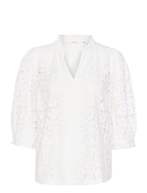 Cream Crkaspis Lace Blouse Cream White