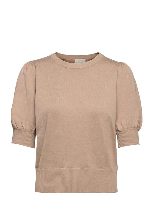 Se Minus Liva Strik T-Shirt Minus Beige ved Booztlet