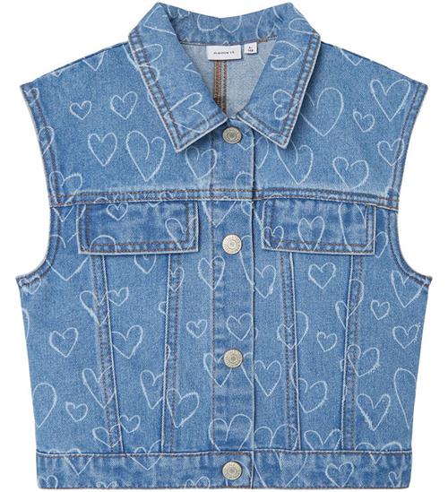 Name It Name It Vest - NkfLilli - Dark Blue/Hearts