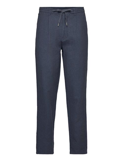 Lindbergh Linen Blend Herringb Pants Lindbergh Blue