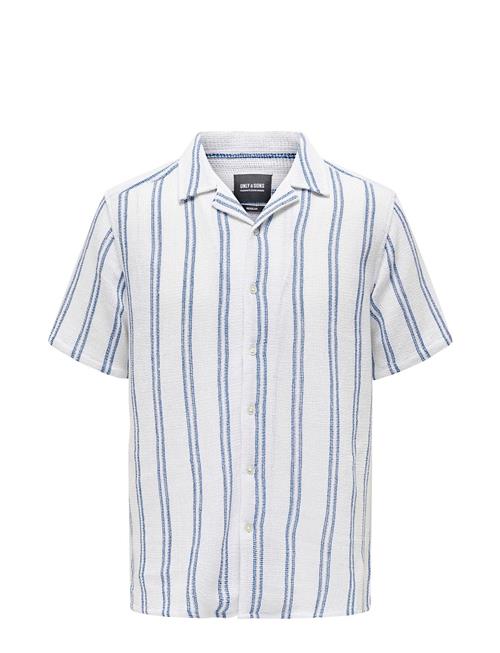 ONLY & SONS Onstrev Life Reg Struc Stripe Ss Shirt ONLY & SONS White