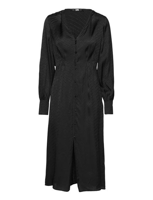 Karl Lagerfeld Logo Jacquard Shirtdress Karl Lagerfeld Black