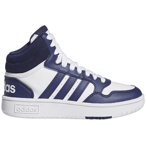 Se adidas Performance Sko - Hoops 3.0 Mid K - Hvid/BlÃ¥ ved KidsWorld