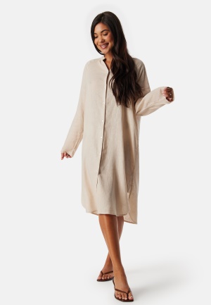 Se ONLY Onltokyo Linen Blend Dress Moonbeam M ved Bubbleroom