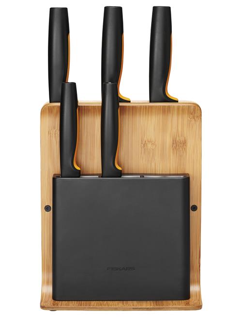 Se Fiskars Fiskars Ff Knife Block Bamboo 5 Knives Fiskars Black ved Booztlet