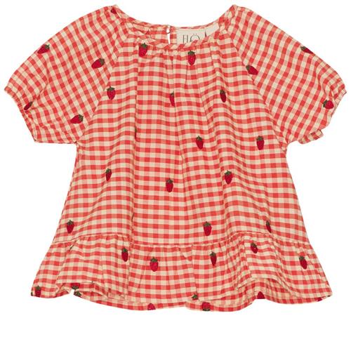 Flöss Molly Gingham Bluse Berry | Rød | 74 cm