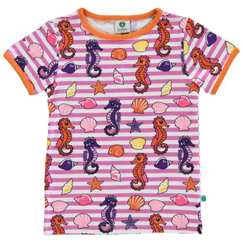 Småfolk Mønstret T-shirt Med Søhester Spring Pink | Lilla | 7-8 years