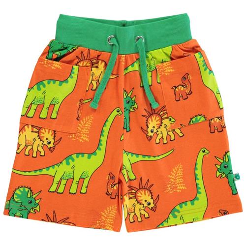 Se Småfolk Mønstret Sweatshorts Med Dinosauruser Orange | Orange | 2-3 years ved Babyshop