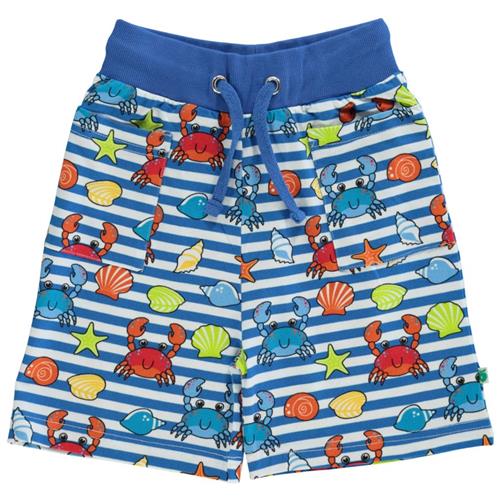 Småfolk Mønstret Sweatshorts Med Krabber Brilliant Blue | Blå | 3-4 years