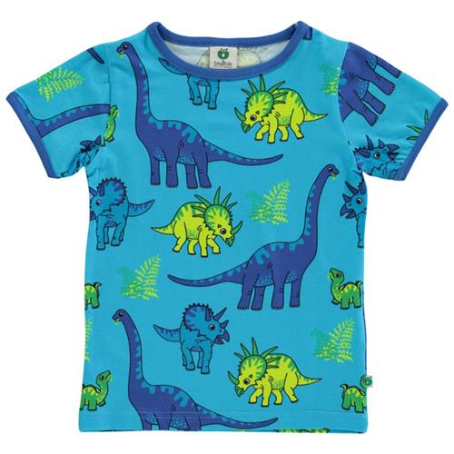 Småfolk Mønstret T-shirt Med Dinosauruser Blue Atoll | Blå | 4-5 years