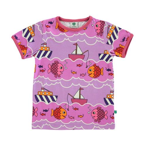 Se Småfolk Mønstret T-shirt Med Båder Og Fisker Violet Tulle | Lilla | 7-8 years ved Babyshop