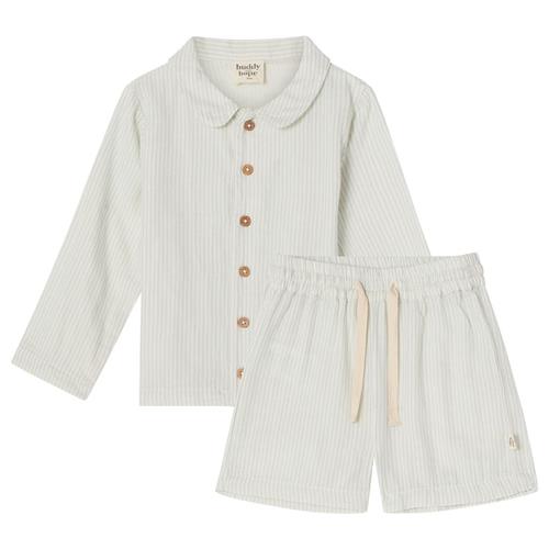 Se Buddy & Hope Ove Stribet Pyjamas Blå | Blå | 98/104 cm ved Babyshop