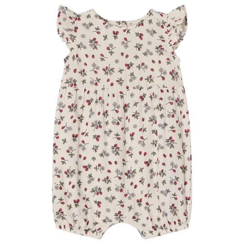 Buddy & Hope GOTS Svea Mønstret Romper Wild Strawberry | Hvid | 62/68 cm