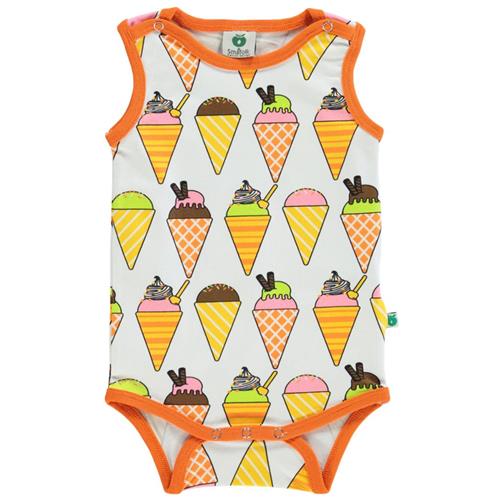 Se Småfolk Mønstret Babybody Med Iser Cremefarvet |  | 56 cm ved Babyshop