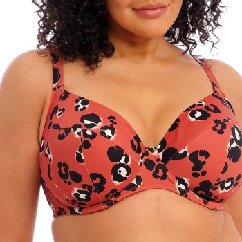 Elomi Kotiya Underwire Plunge Bikini Top Orange/Sort G 80 Dame