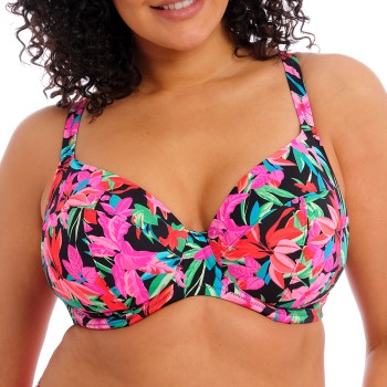 Elomi Savaneta Underwire Plunge Bikini Top Sort blomstret H 85 Dame