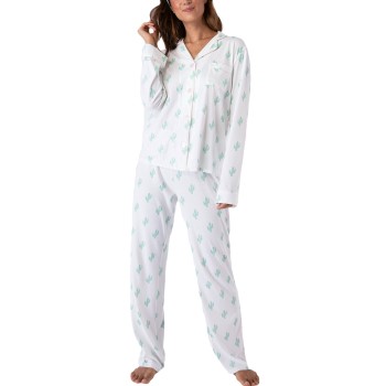 PJ Salvage Playful Prints Long Pyjamas Hvid Mønster Large Dame