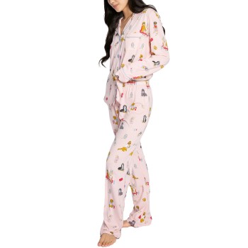 Se PJ Salvage Playful Prints Long Pyjamas Rosa Mønster  Medium Dame ved Timarco