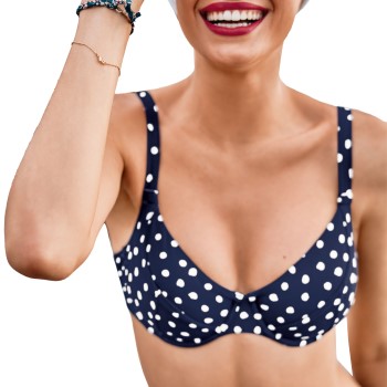 Rosa Faia Blue Dots Luna Bikini Bra Marineblå E 38 Dame