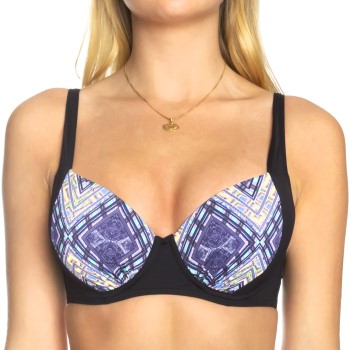 Sunseeker Tribe Attack Underwire Bikini Bra Sort mønstret D 36 Dame