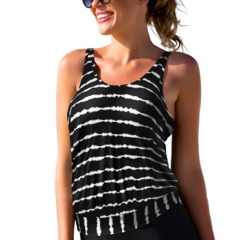 Wiki Kreta Tankini Top Sort Mønster C/D Small Dame