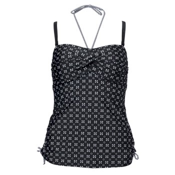 Wiki Santa Teresa Tankini Top Sort mønstret E 75 Dame