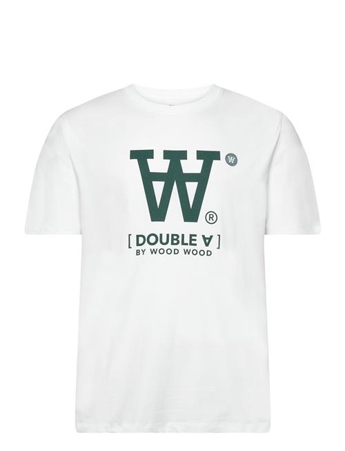 Double A by Wood Wood Ace Big Logo & Badge T-Shirt Double A By Wood Wood White