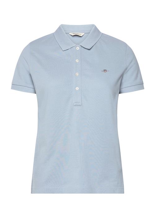 Se GANT Slim Sheild Cap Sleeve Pique Polo GANT Blue ved Booztlet