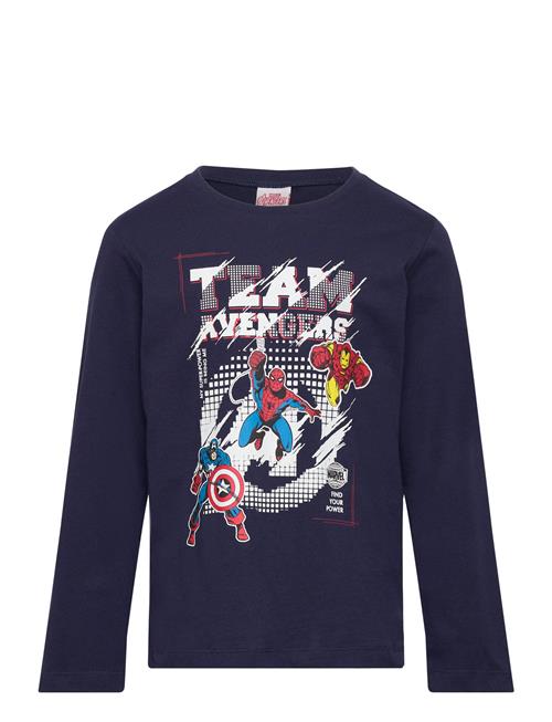 Se Marvel Long-Sleeved T-Shirt Marvel Navy ved Booztlet