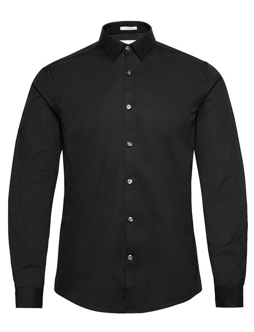 Lindbergh Small Collar, Tailor Fit Cotton Shi Lindbergh Black