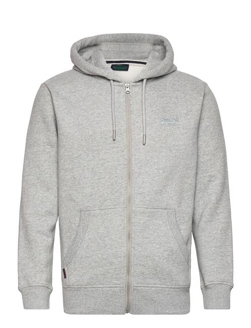 Se Superdry Essential Logo Zip Hoodie Superdry Grey ved Booztlet