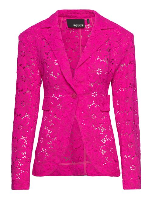 Se ROTATE Birger Christensen Lace Figure Fitted Blazer ROTATE Birger Christensen Pink ved Booztlet