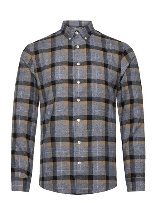 Lindbergh Twisted Yarn Checked Shirt L/S Lindbergh Blue