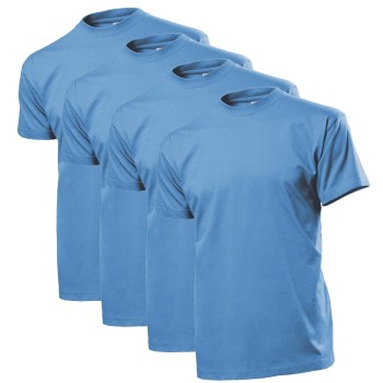 Se Stedman 4P Comfort Men T-shirt Lyseblå bomuld 3XL Herre ved Timarco