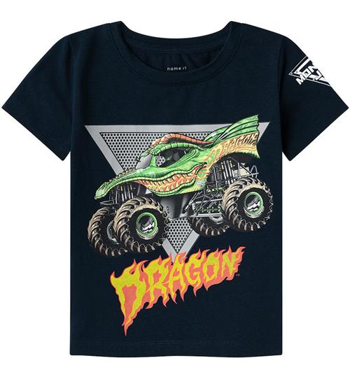 Se Name It Name It T-shirt - NmmFeodor Monsterjam - Dark Sapphire ved KidsWorld