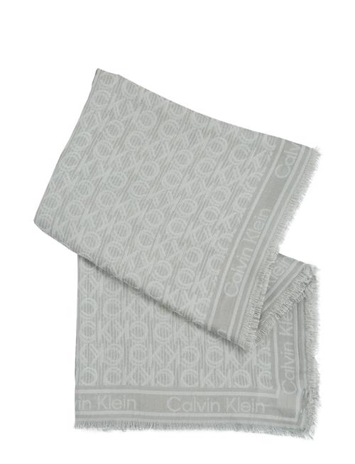 Calvin Klein Monogram Jacquard Scarf 130X130 Calvin Klein Grey