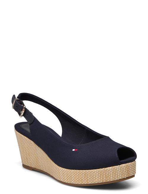 Iconic Elba Sling Back Wedge Tommy Hilfiger Blue