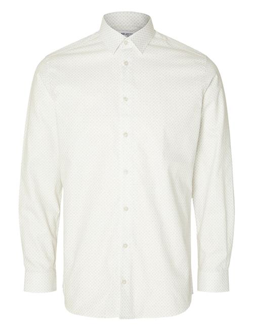 Slhslim-Ethan Shirt Ls Aop Noos Selected White