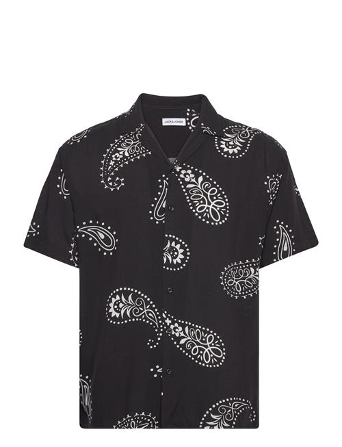 Jack & Jones Jjjeff Abstract Print Resort Shirt Ss Jack & J S Black