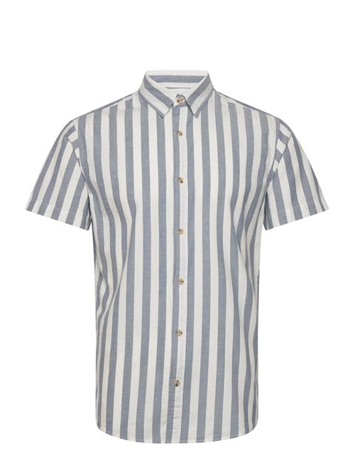 Jack & Jones Jjjoshua Oxford Stripe Shirt Ss Jack & J S Blue