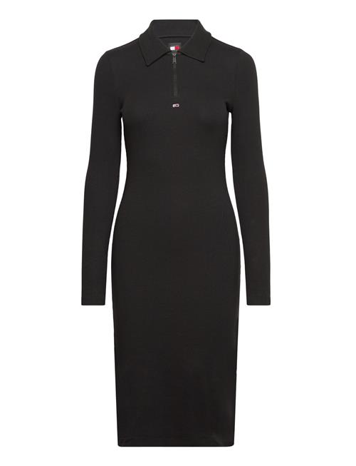 Tommy Jeans Tjw Half Zip Rib Polo Dress Tommy Jeans Black