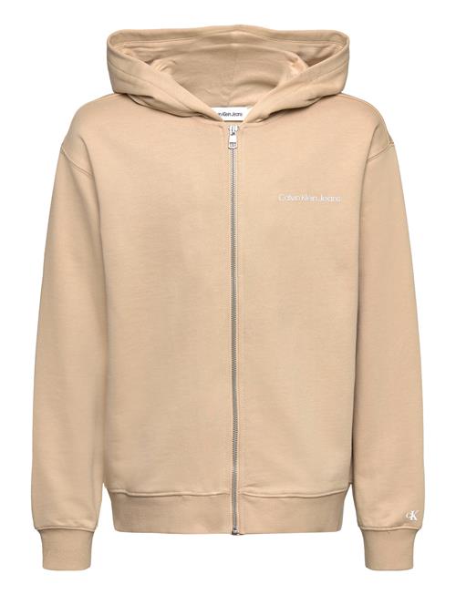 Se Calvin Klein Inst. Logo Relaxed Zip-Through Calvin Klein Beige ved Booztlet