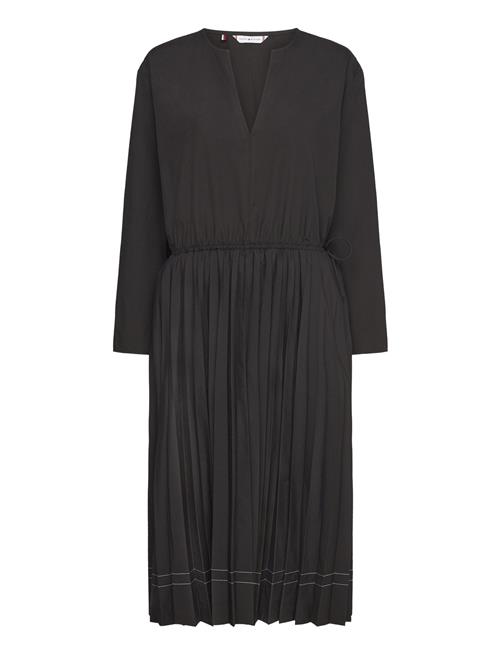 Stitch Pleated Midi Dress Tommy Hilfiger Black