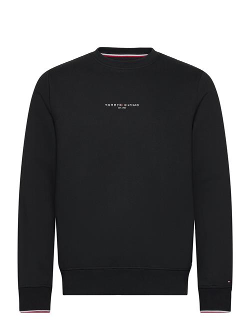 Se Tommy Hilfiger Tommy Logo Tipped Crewneck Tommy Hilfiger Black ved Booztlet