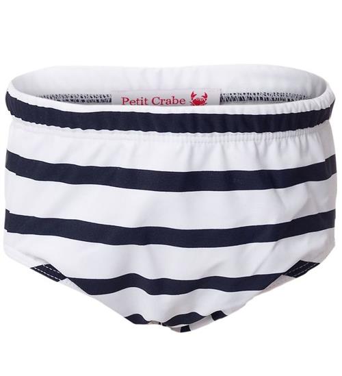 Petit Crabe Petit Crabe Blebadebukser - Leo - UV50+ - Hvid/Navystribet