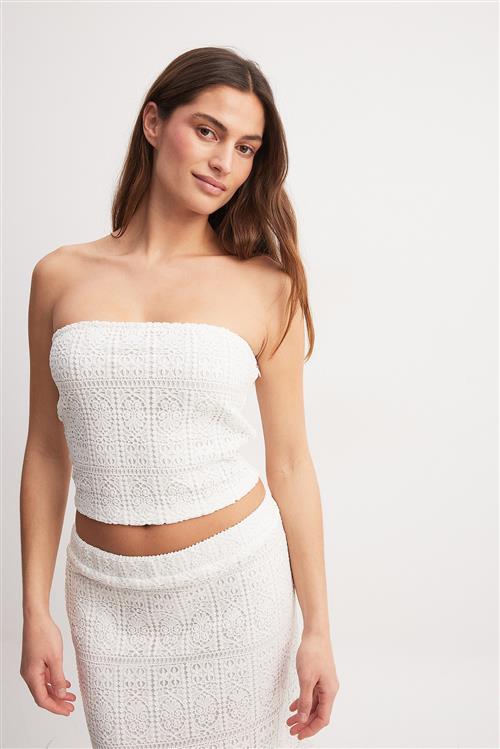 NA-KD Tube Crochet Top - White